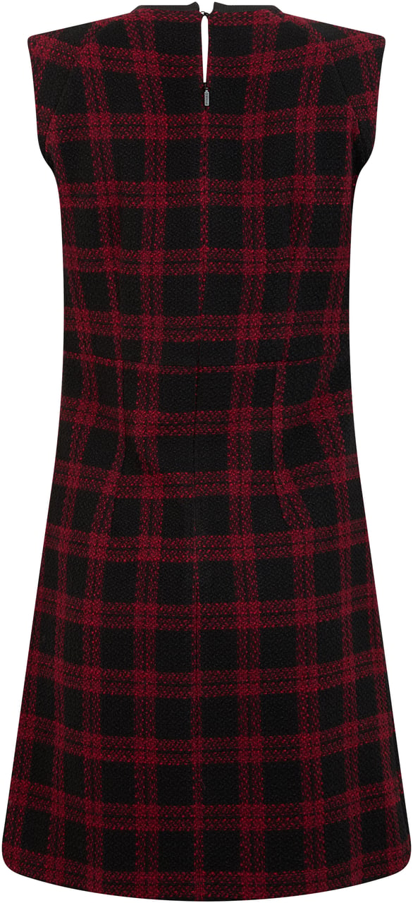 Pinko Check Dress Sleeveless Rood