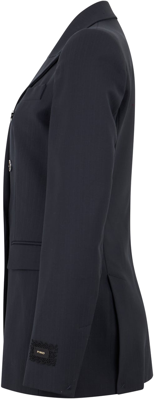 Pinko New Amalfi Blazer con Revers Donkergrijs