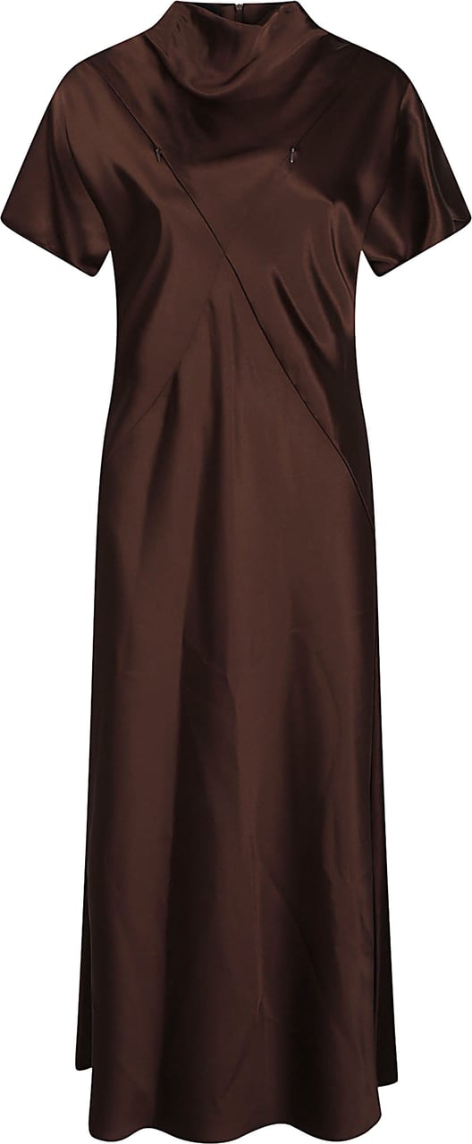 Pinko Kangoo Long Dress Brown Bruin