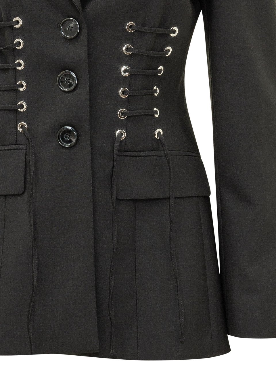 Pinko Blazer Hummer con Dettagli Intrecciati Zwart
