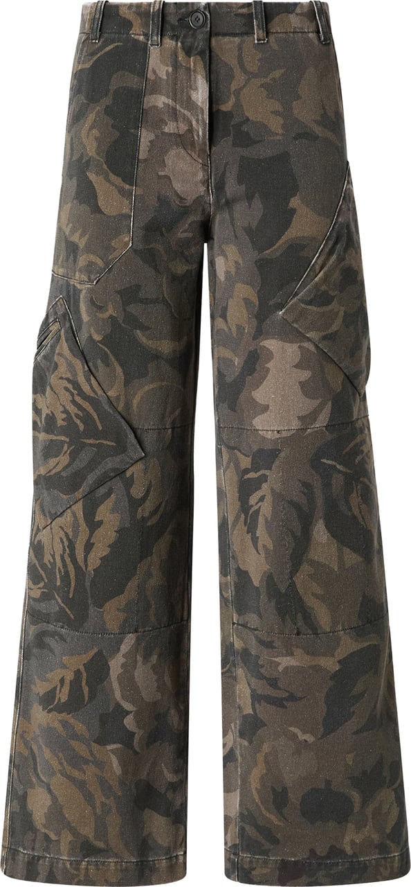 Pinko Trousers Mult.Verde/Nero Donkergroen
