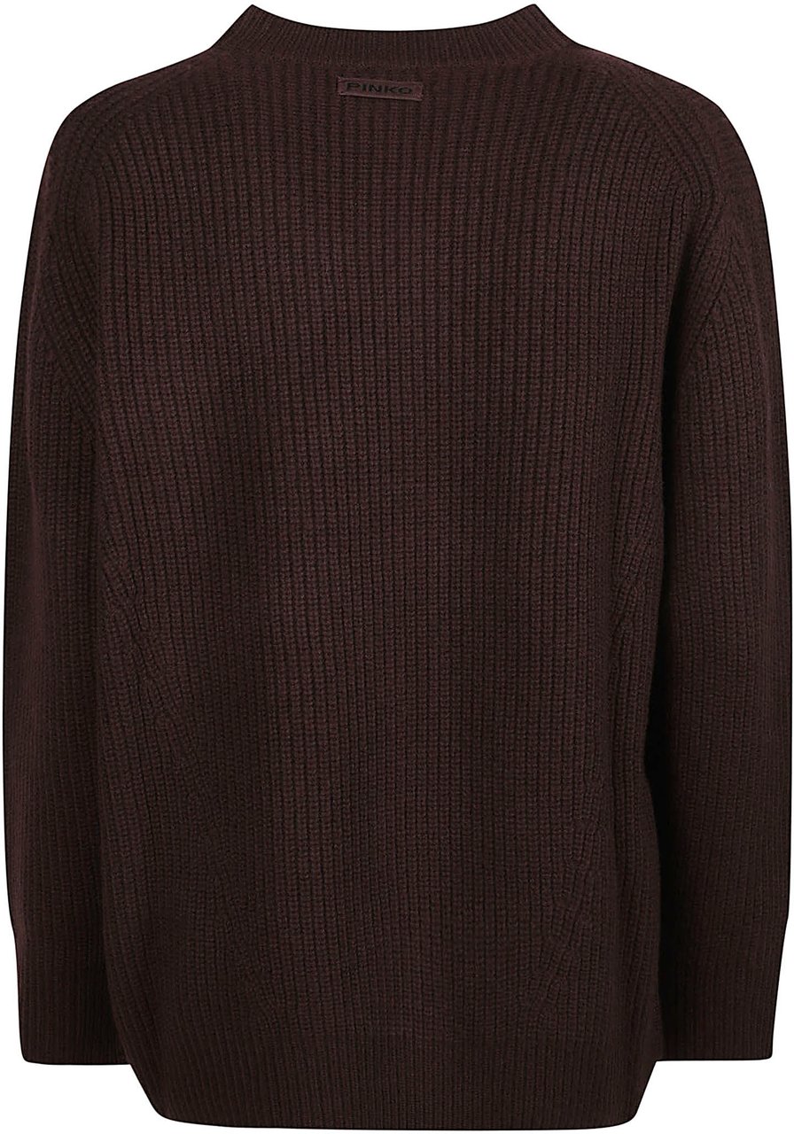 Pinko Gracidio Round Neck Sweater Brown Bruin
