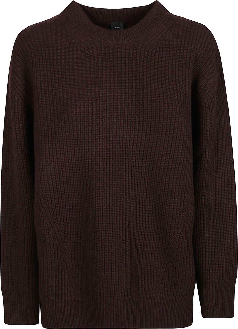 Pinko Gracidio Round Neck Sweater Brown Bruin