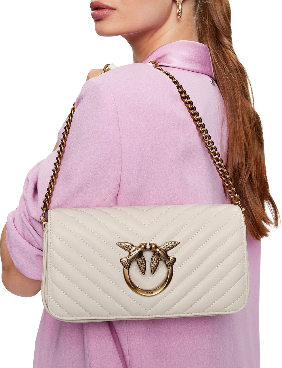 Pinko Pinko Crossbody Bags White Woman Dierenprint