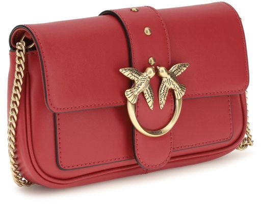 PINKO Multicolor Calf Leather Bos Taurus Shoulder Bag Bruin