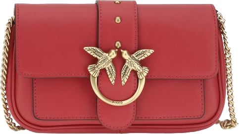 PINKO Multicolor Calf Leather Bos Taurus Shoulder Bag Bruin