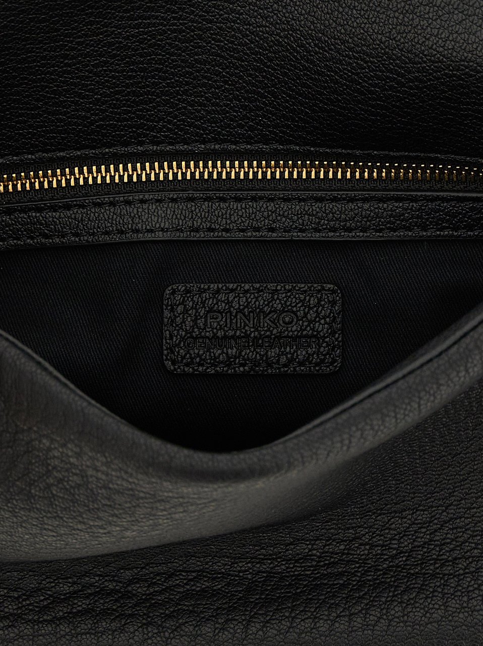 PINKO Black Lamb Leather Shoulder Bag Zwart