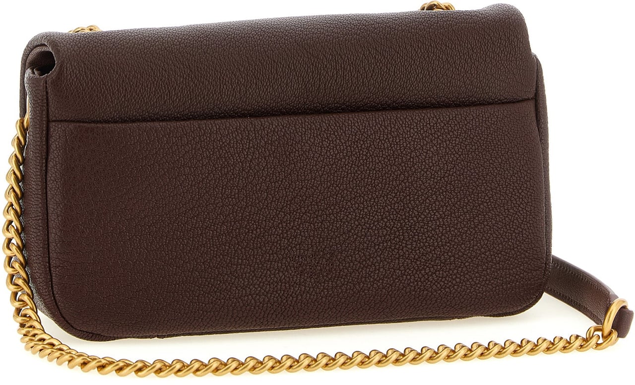PINKO Brown Lamb Leather Shoulder Bag Bruin