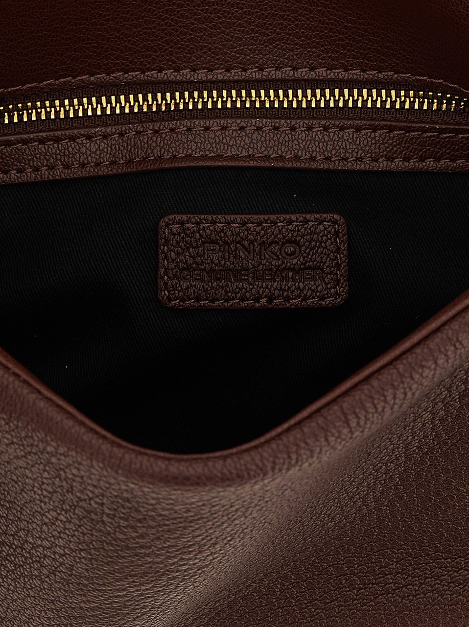 PINKO Brown Lamb Leather Shoulder Bag Bruin