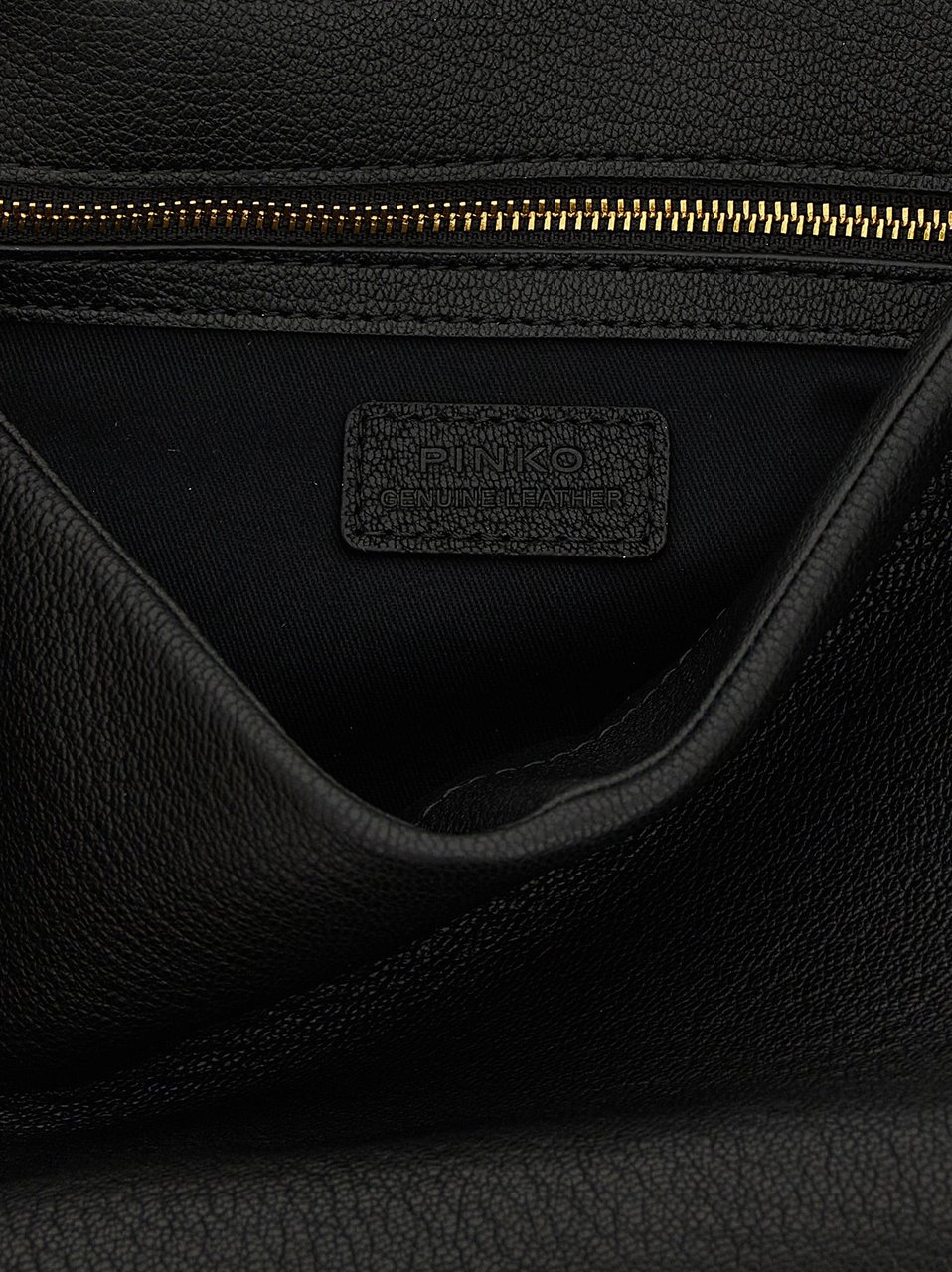 PINKO Black Lamb Leather Shoulder Bag Zwart