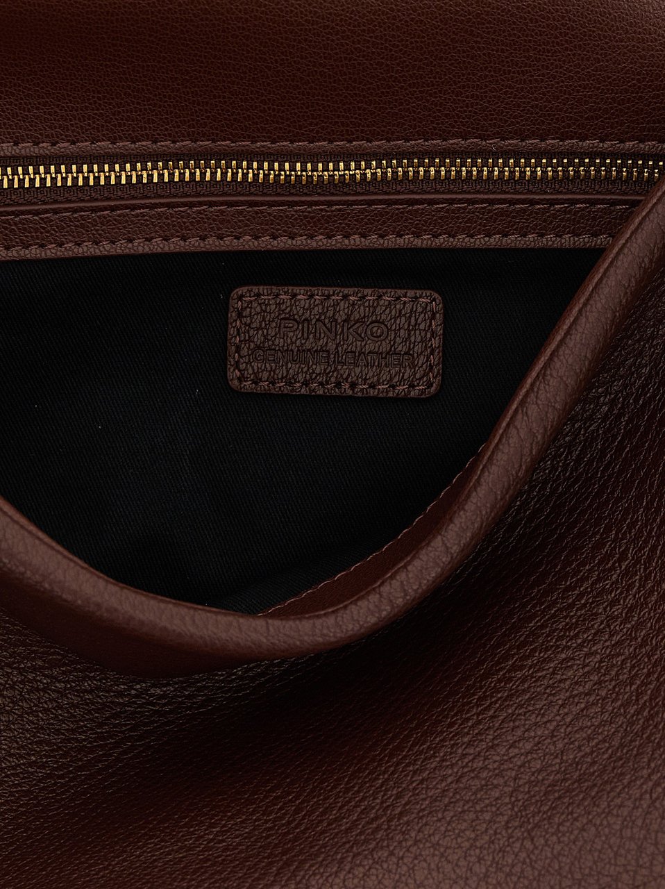 PINKO Brown Lamb Leather Shoulder Bag Bruin