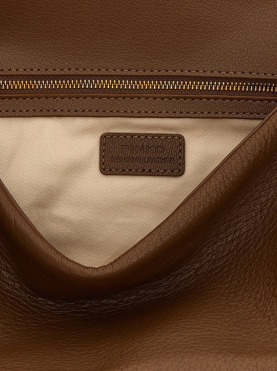 PINKO Brown Lamb Leather Shoulder Bag Bruin
