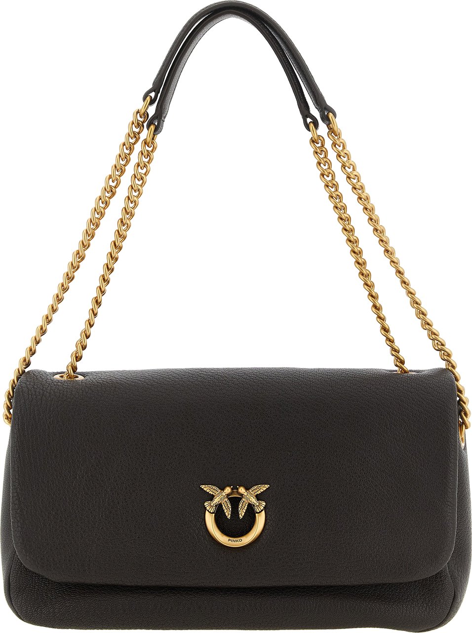 PINKO Brown Lamb Leather Shoulder Bag Bruin
