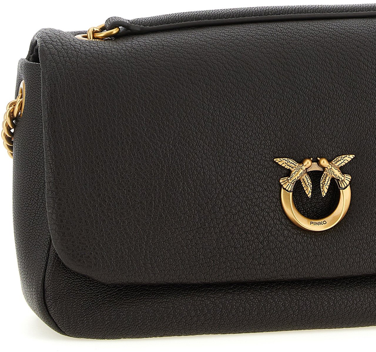 PINKO Brown Lamb Leather Shoulder Bag Bruin