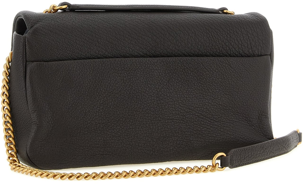PINKO Brown Lamb Leather Shoulder Bag Bruin