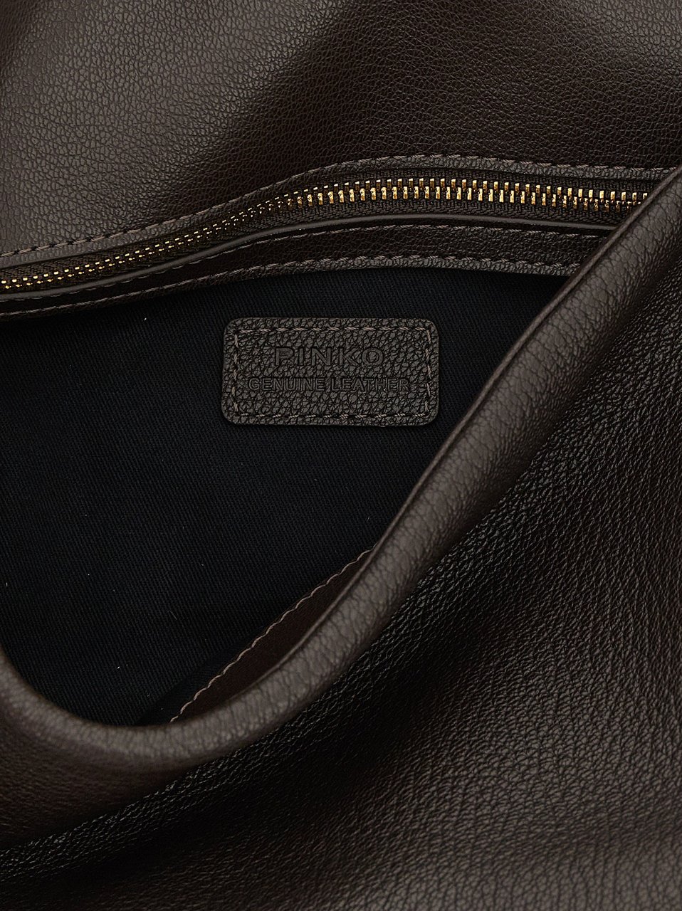 PINKO Brown Lamb Leather Shoulder Bag Bruin