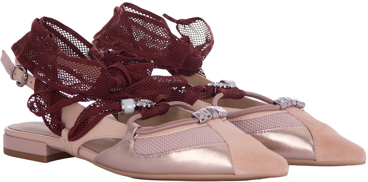 Pinko Slingback Ballerina Flats With Pointed Toe Roze