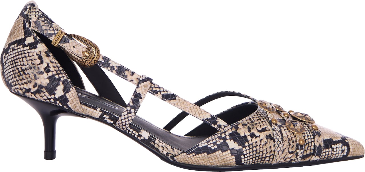 Pinko Gloria Animal-Print Slingback Grijs