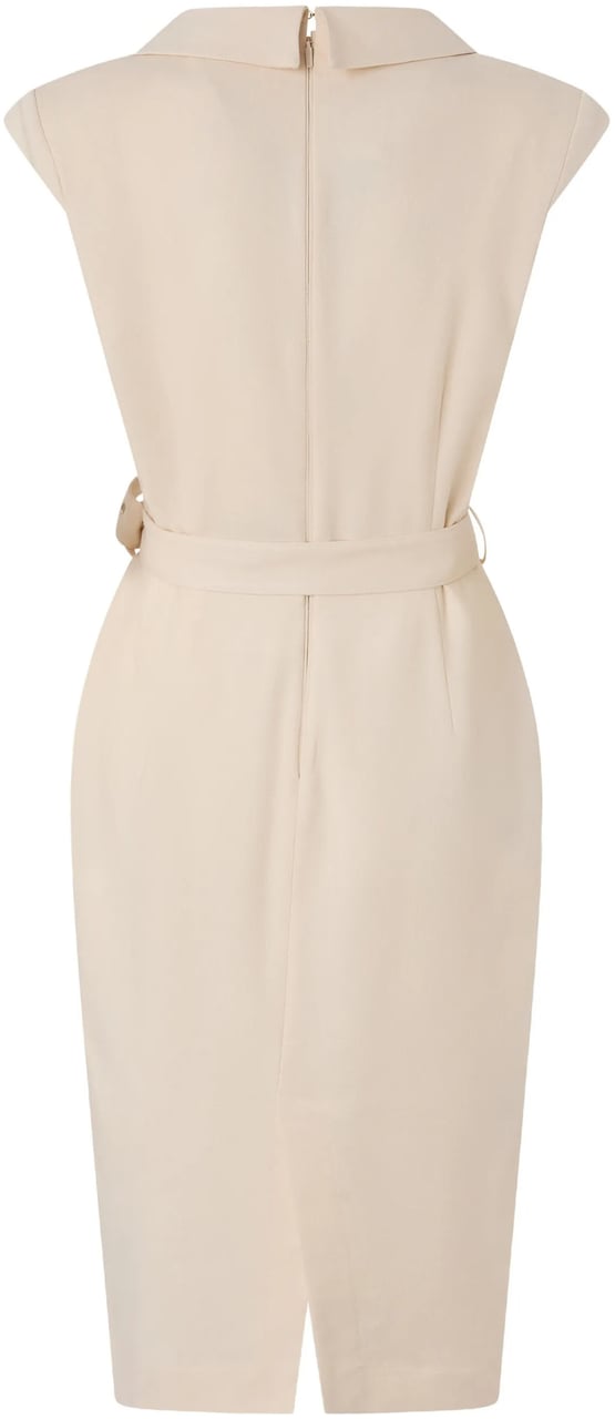 Pinko Sleeveless Midi Dress with Tailored Blazer Bodice Neutraal