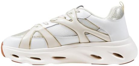 PINKO White Leather Athletic Sneakers Roze