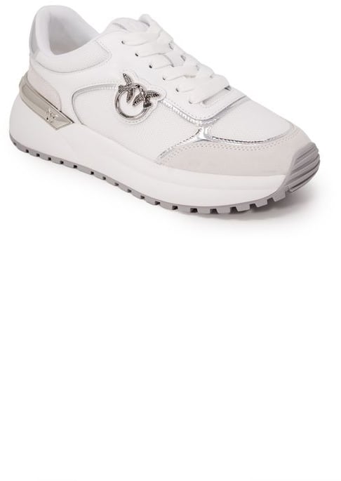 PINKO White Leather Low Top Sneakers Wit