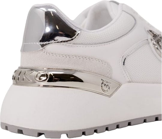PINKO White Leather Low Top Sneakers Wit