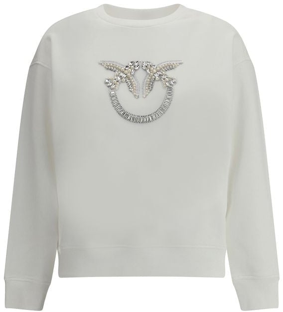 Pinko PINKO White Cotton Sweatshirt Wit