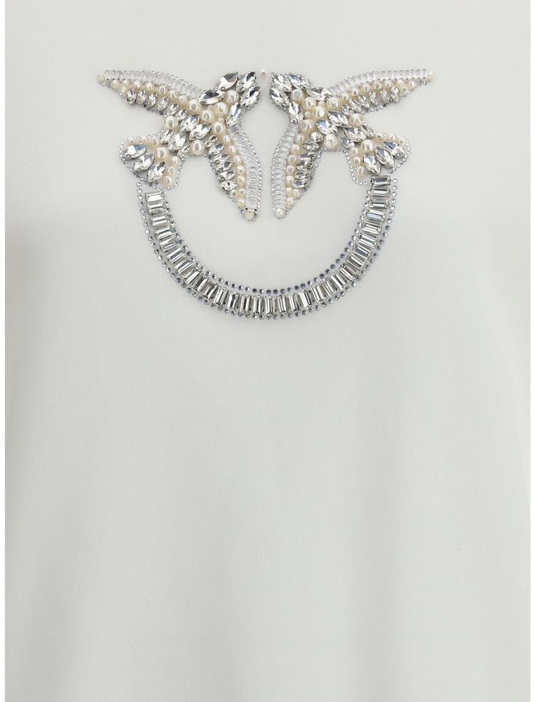 Pinko PINKO White Cotton Sweatshirt Wit