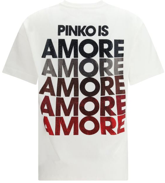 Pinko PINKO White Cotton T-Shirt Wit