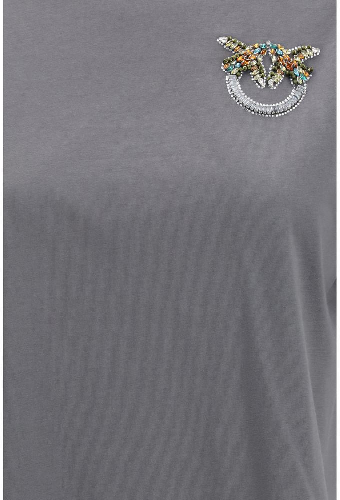 Pinko PINKO Gray Cotton T-Shirt Grijs