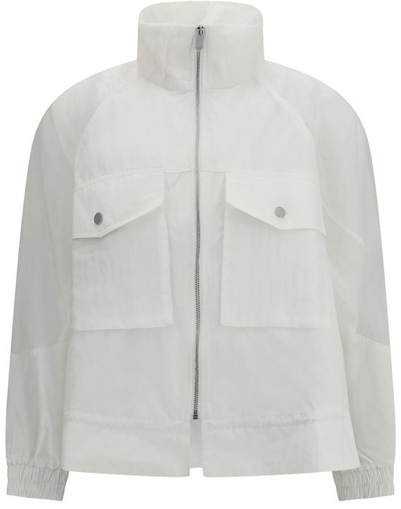 PINKO White Polyester Shell Jacket Wit
