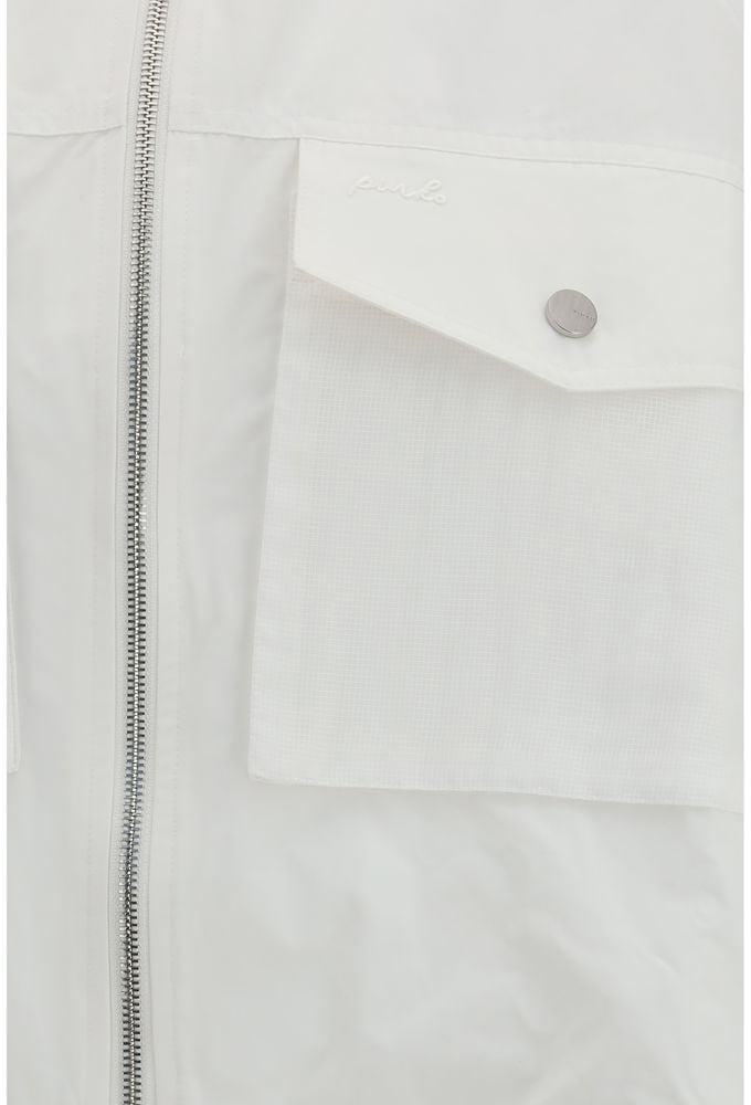 PINKO White Polyester Shell Jacket Wit