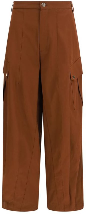 PINKO Brown Cotton Casual Pants Bruin