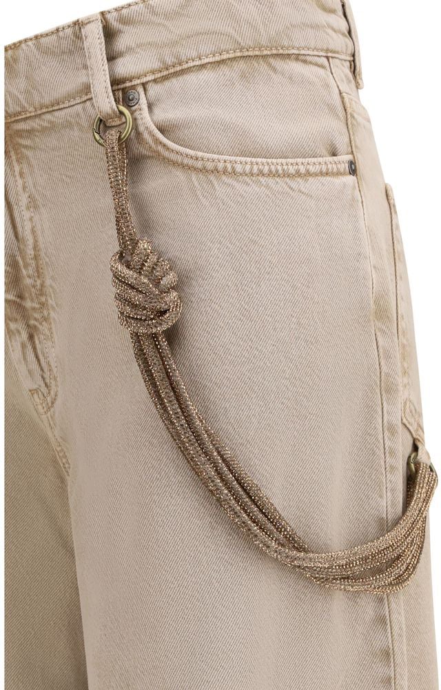 Pinko PINKO Beige Cotton Relaxed Fit Jeans Beige