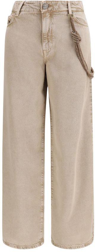 Pinko PINKO Beige Cotton Relaxed Fit Jeans Beige