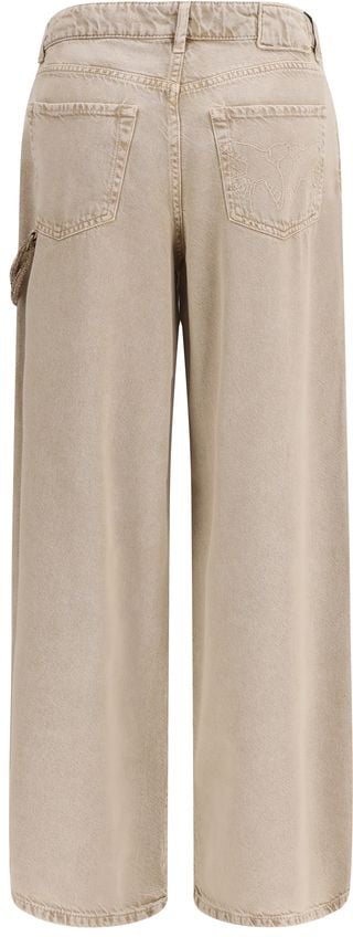 Pinko PINKO Beige Cotton Relaxed Fit Jeans Beige