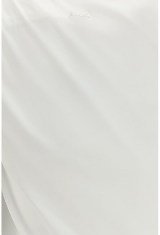 PINKO White Cotton Sleeveles T-Shirt Wit