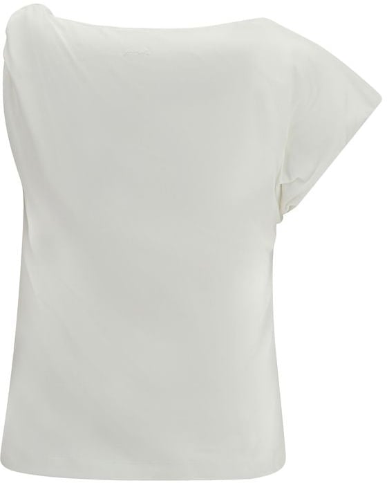 PINKO White Cotton Sleeveles T-Shirt Wit