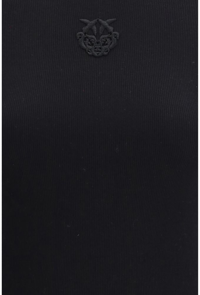 PINKO Black Cotton T-Shirt Zwart