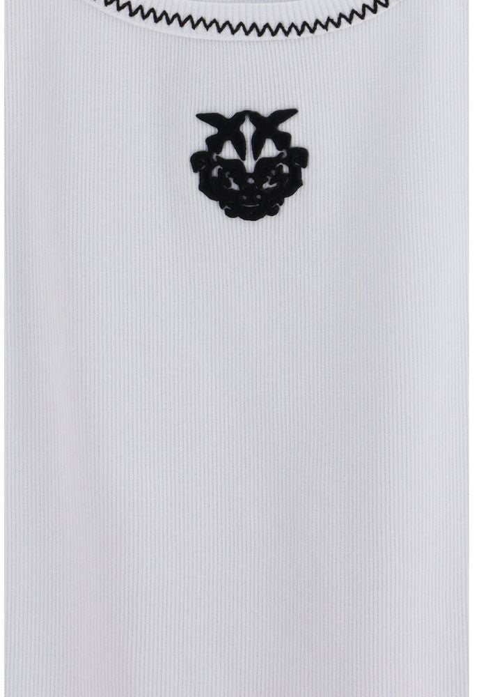 Pinko PINKO White Cotton Tank Tops Wit