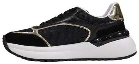 PINKO Black Leather Low Top Sneakers Zwart