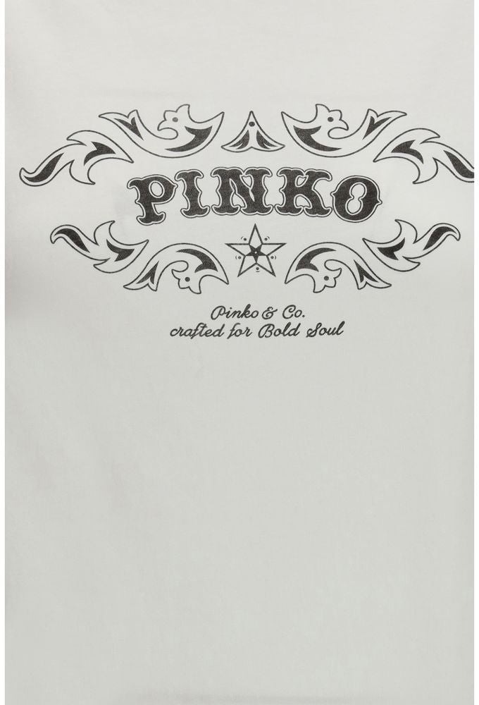 PINKO White Cotton T-Shirt Wit