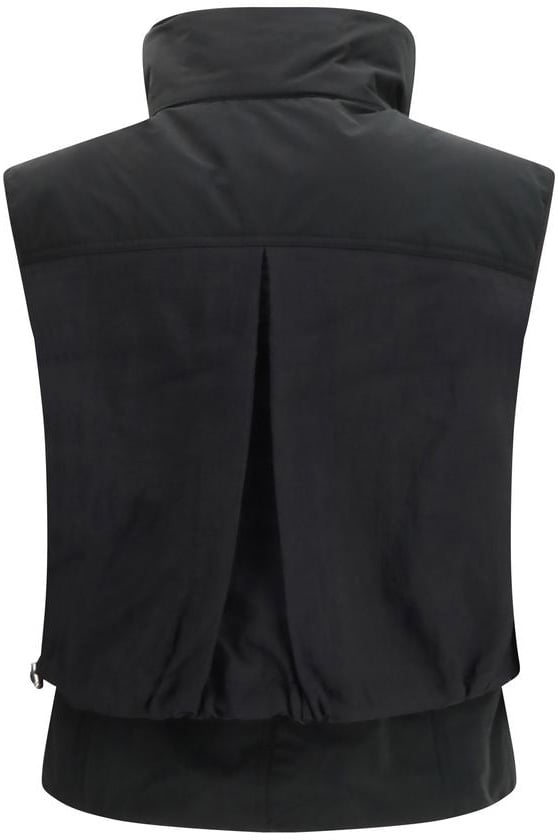 Pinko PINKO Black Nylon Sleveless Jacket Zwart