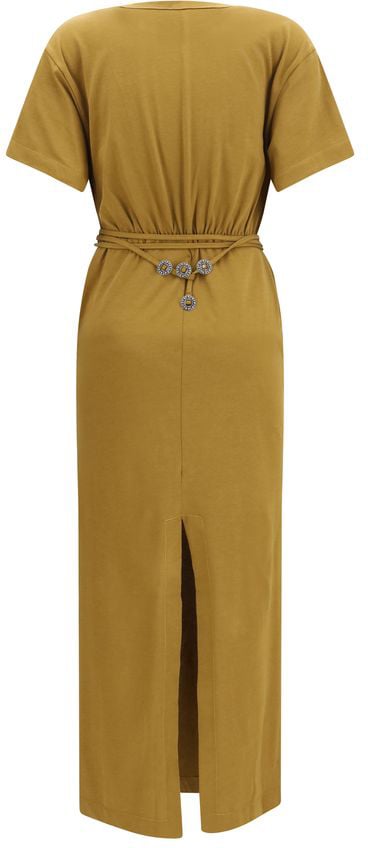 PINKO Brown Cotton Casual Dress Bruin