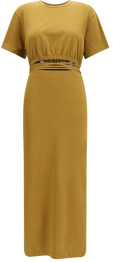 Pinko PINKO Brown Cotton Casual Dress Bruin