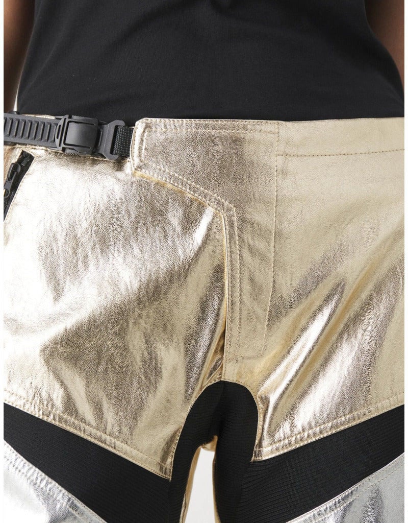 Pinko Pinko Leather Trousers Silver Divers