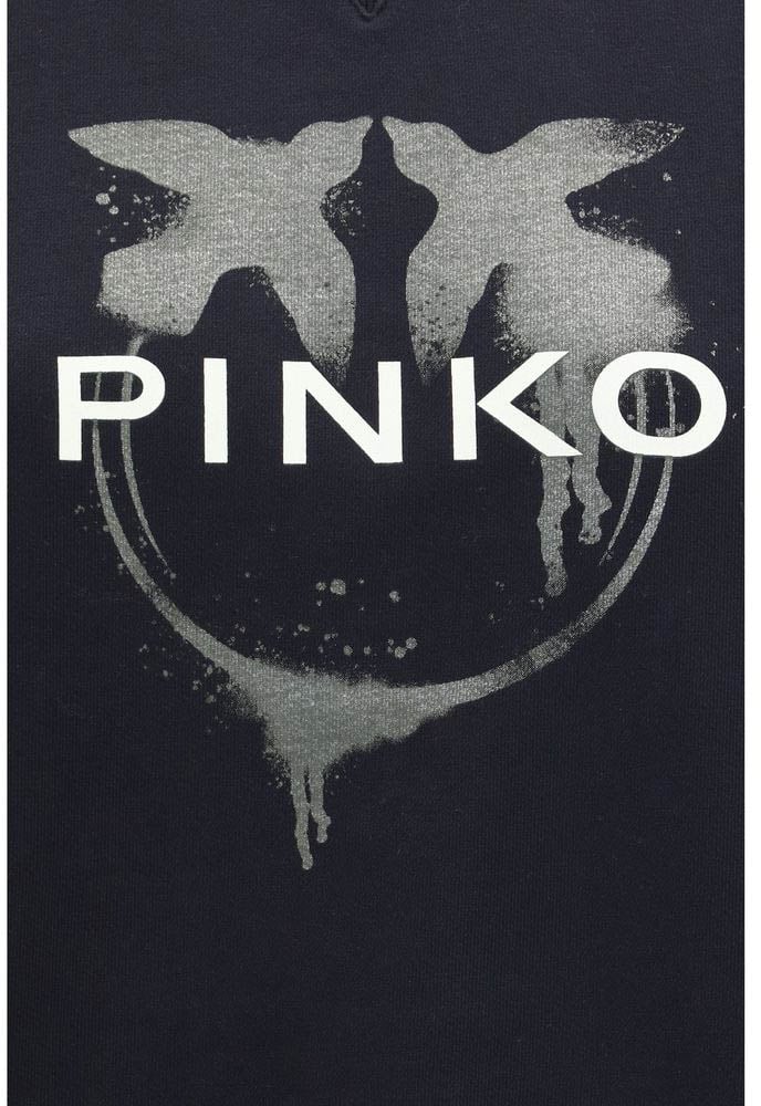 PINKO Black Cotton Sweatshirt Zwart