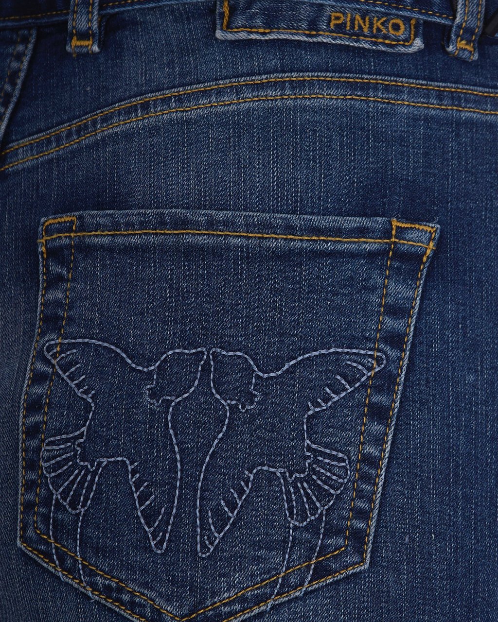 Pinko Flared Jeans with Love Birds Motif Zwart