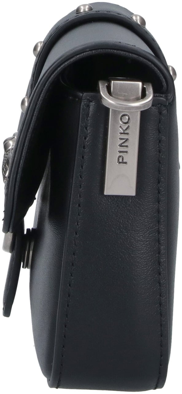 Pinko Black Love Bag Slouchy Leather Bag Zwart
