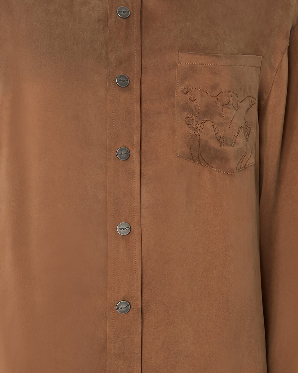 Pinko Regular Fit Cupro and Viscose Shirt Bruin